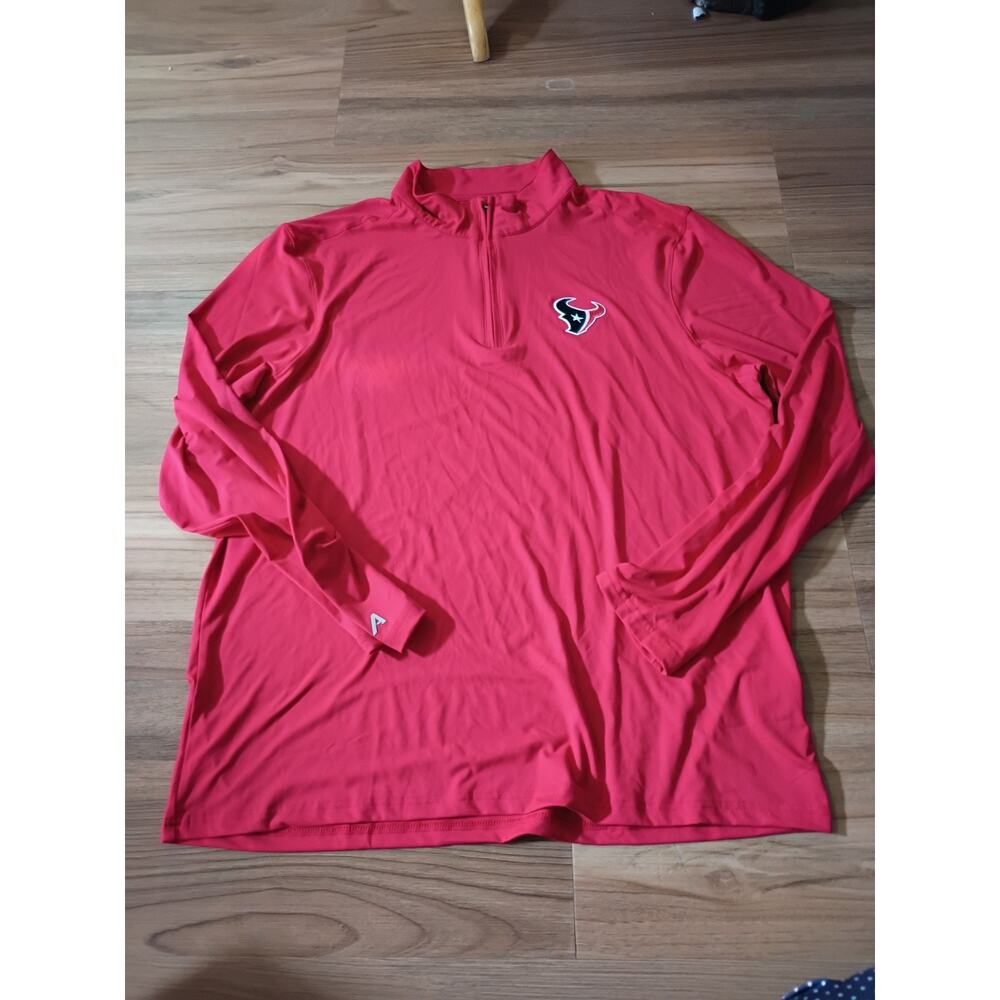 Antigua Men's Houston Texans Intent QZ Pullover Red Large